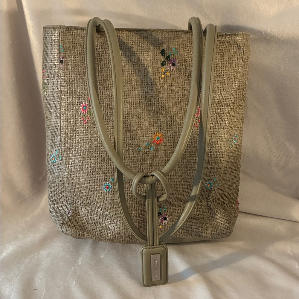Bueno Beige Floral Tote Bag